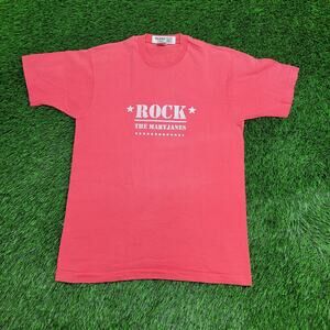 Vintage Rock The-Maryjanes Shirt Medium 20x28 Red Faded 80s 90s 420 Smoker